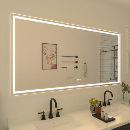 Niveal LMT Series Rectangular Frameless LED Wall Bathroom Vanity Mirror