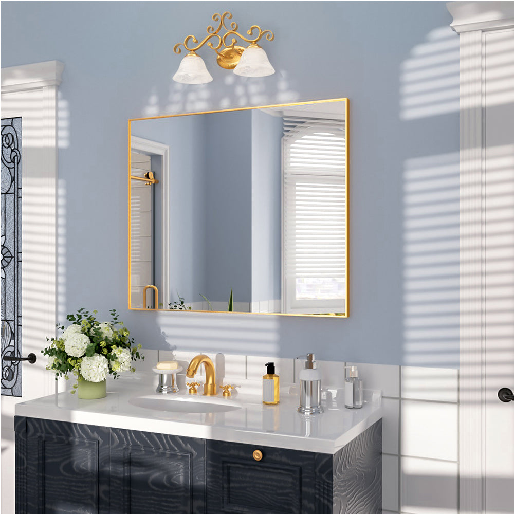 Nivorix NRZL Series Rectangular Framed Wall Bathroom Vanity Mirror in Brushed Nickel 2_5f7ac75a-ae70-4d0d-b283-5e2714ec7ac0