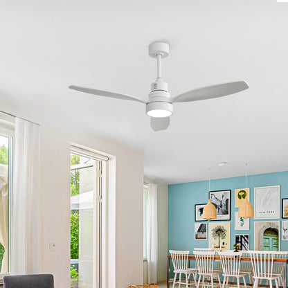 Taimei Selen 52 in. Downrod Standard Ceiling Fan with Integrated LED with Remote Included 3-Blade Reversible