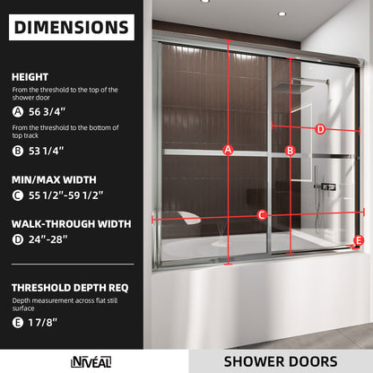 Niveal Luminous 59 in. W x 56 in. H Sliding Framed Tub Door with Clear Tempered Glass 2_6a514dac-06ea-49ff-a9d0-231c5b69b2f8