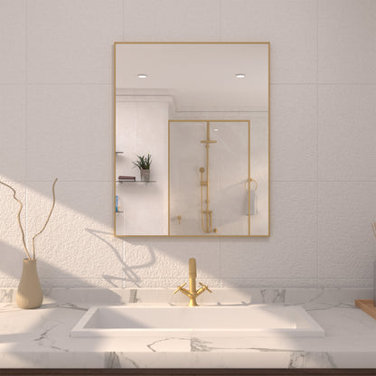 TaiMei 24 in. W x 30 in. H Rectangular Framed Bathroom Vanity Mirror Brushed Gold 2_6de6276b-c4bc-4c35-8584-631cf06841ab