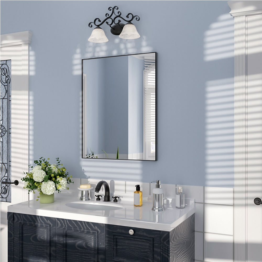 Nivorix NRZL Series Rectangular Framed Wall Bathroom Vanity Mirror in Brushed Nickel 2_7105cf21-3adc-421f-9270-5e54493b9218