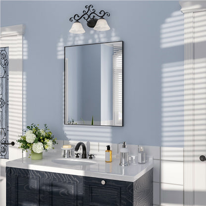Nivorix NRZL Series Rectangular Framed Wall Bathroom Vanity Mirror in Brushed Nickel 2_7105cf21-3adc-421f-9270-5e54493b9218