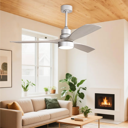Taimei Selen 52 in. Downrod Standard Ceiling Fan with Integrated LED with Remote Included 3-Blade Reversible