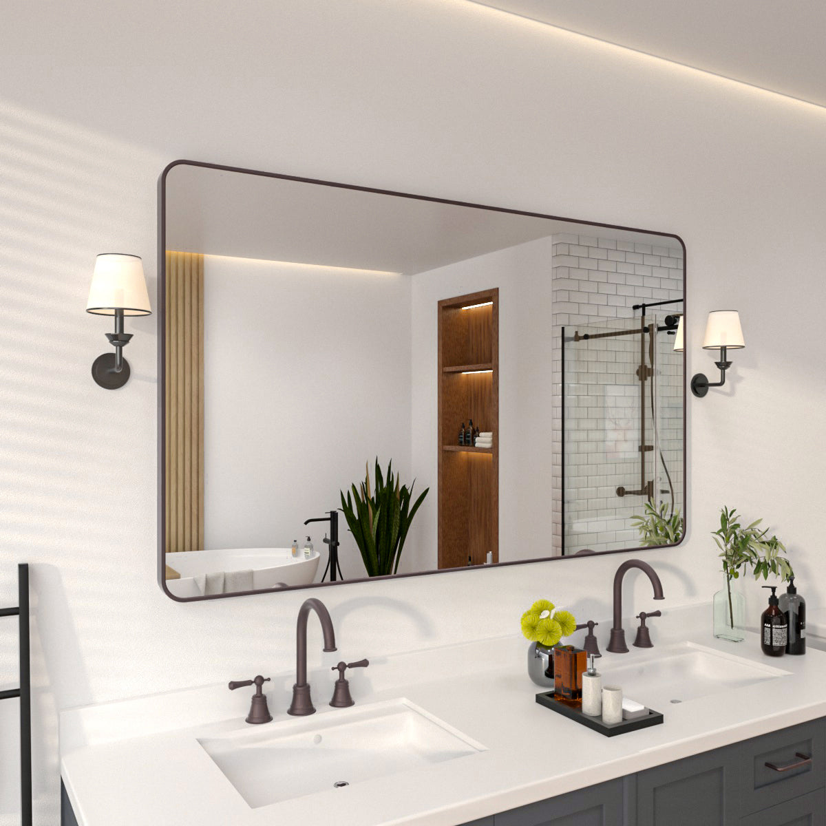 Niveal SM Series Rectangular Framed Wall Bathroom Vanity Mirror