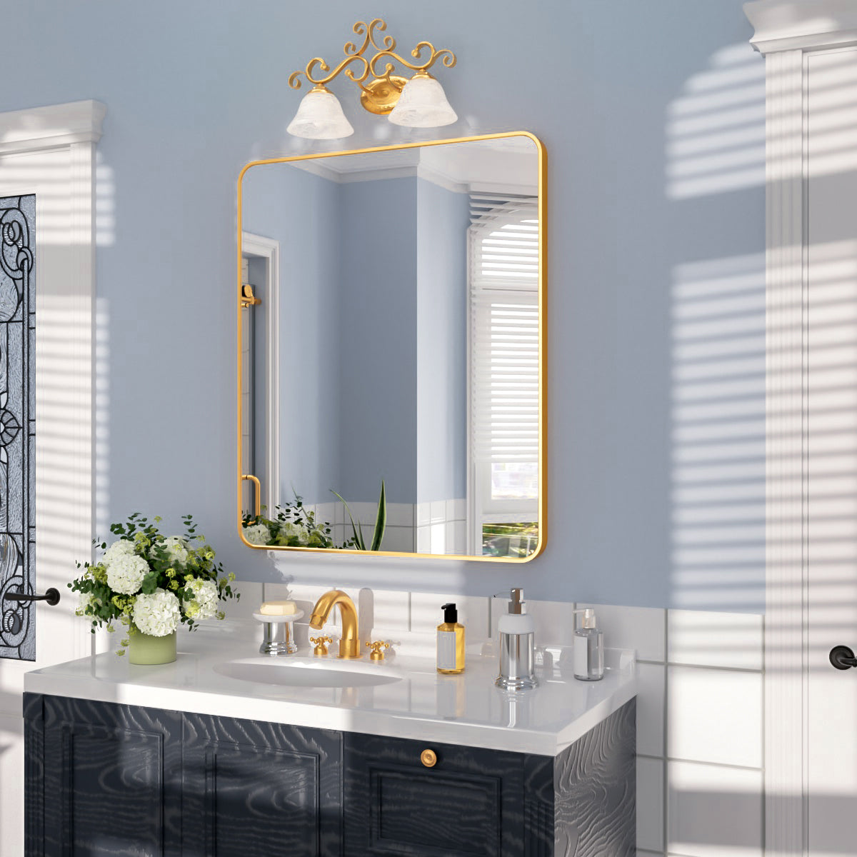 Nivorix NRSM Series Tempered Glass Brushed Nickel Rectangular Framed Wall Bathroom Vanity Mirror 2_73cce14e-960d-445e-b793-4f8ff474e534