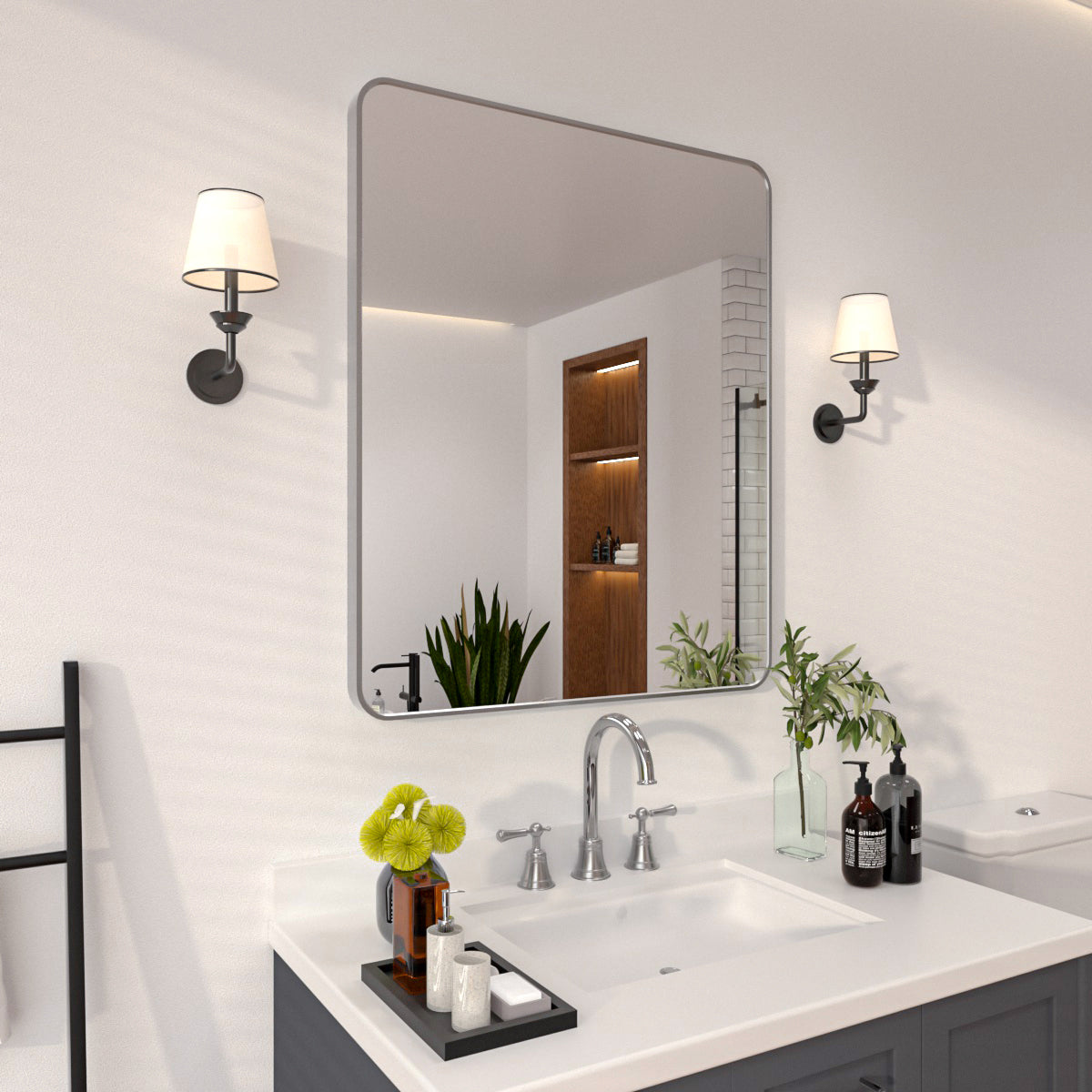 Niveal SM Series Rectangular Framed Wall Bathroom Vanity Mirror