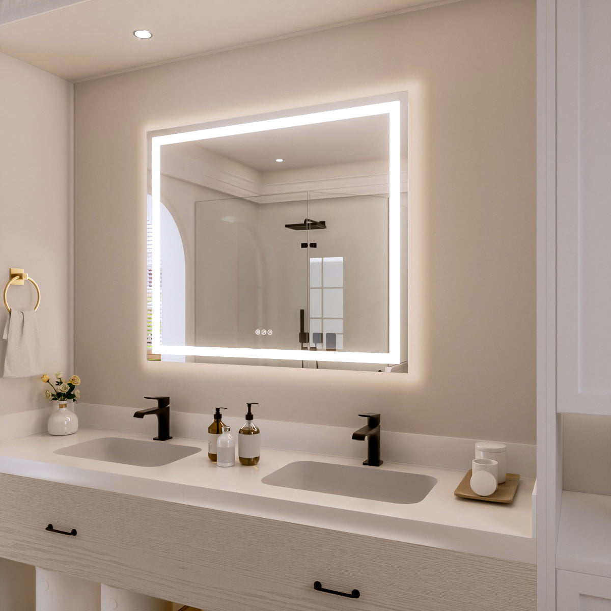 Nivorix NRPL Series Rectangular Frameless LED Wall Bathroom Vanity Mirror with Sleek Silver Finish 2_76d5f7d3-7c0c-484d-9d29-a8860aa170ff