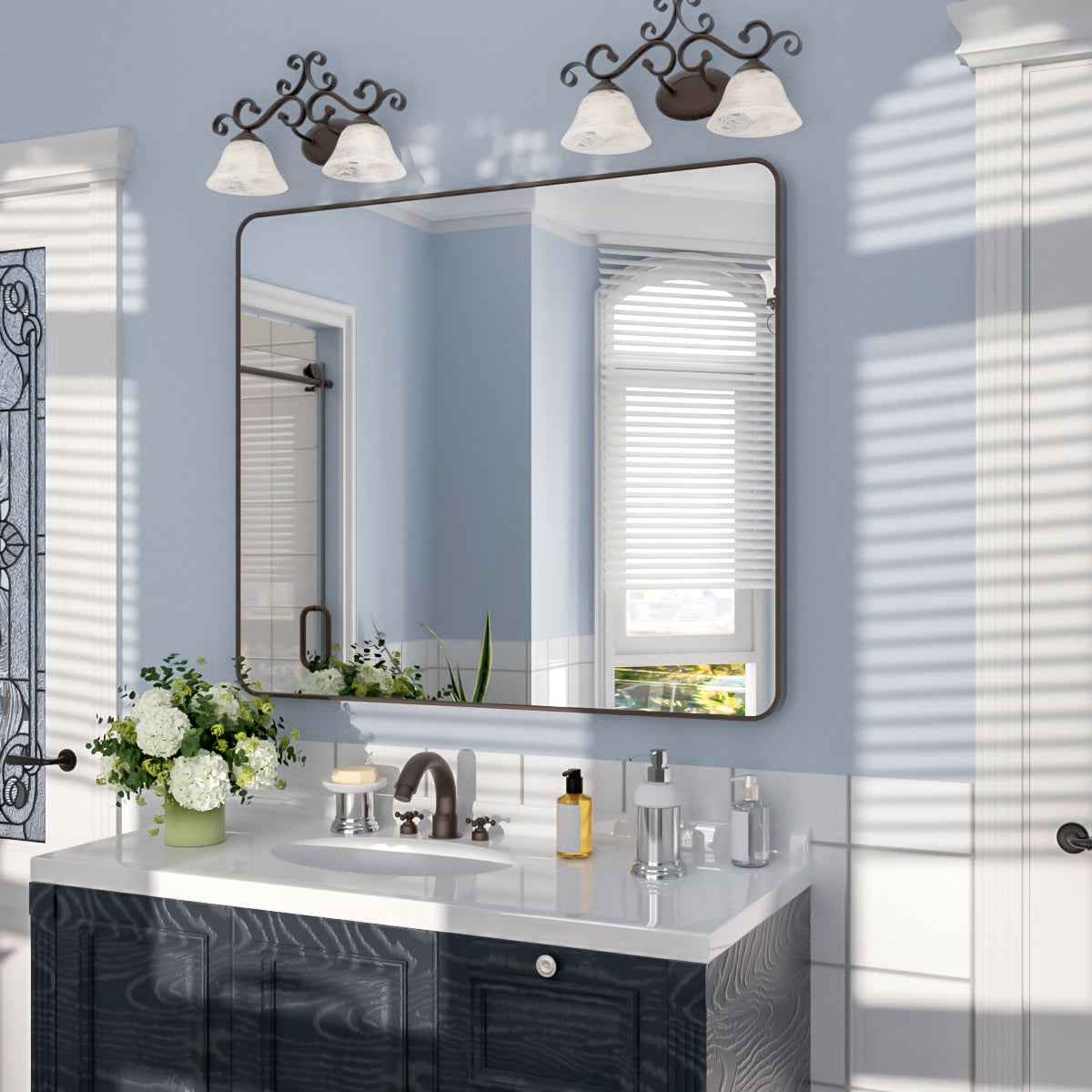 Nivorix NRSM Series Tempered Glass Brushed Nickel Rectangular Framed Wall Bathroom Vanity Mirror 2_7e134e50-b00b-4e9a-b9ed-7f81148ce11c