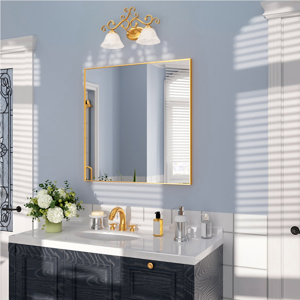 Nivorix NRZL Series Rectangular Framed Wall Bathroom Vanity Mirror in Brushed Nickel 2_7f5dd59c-8b83-4841-b021-3c7857172e83