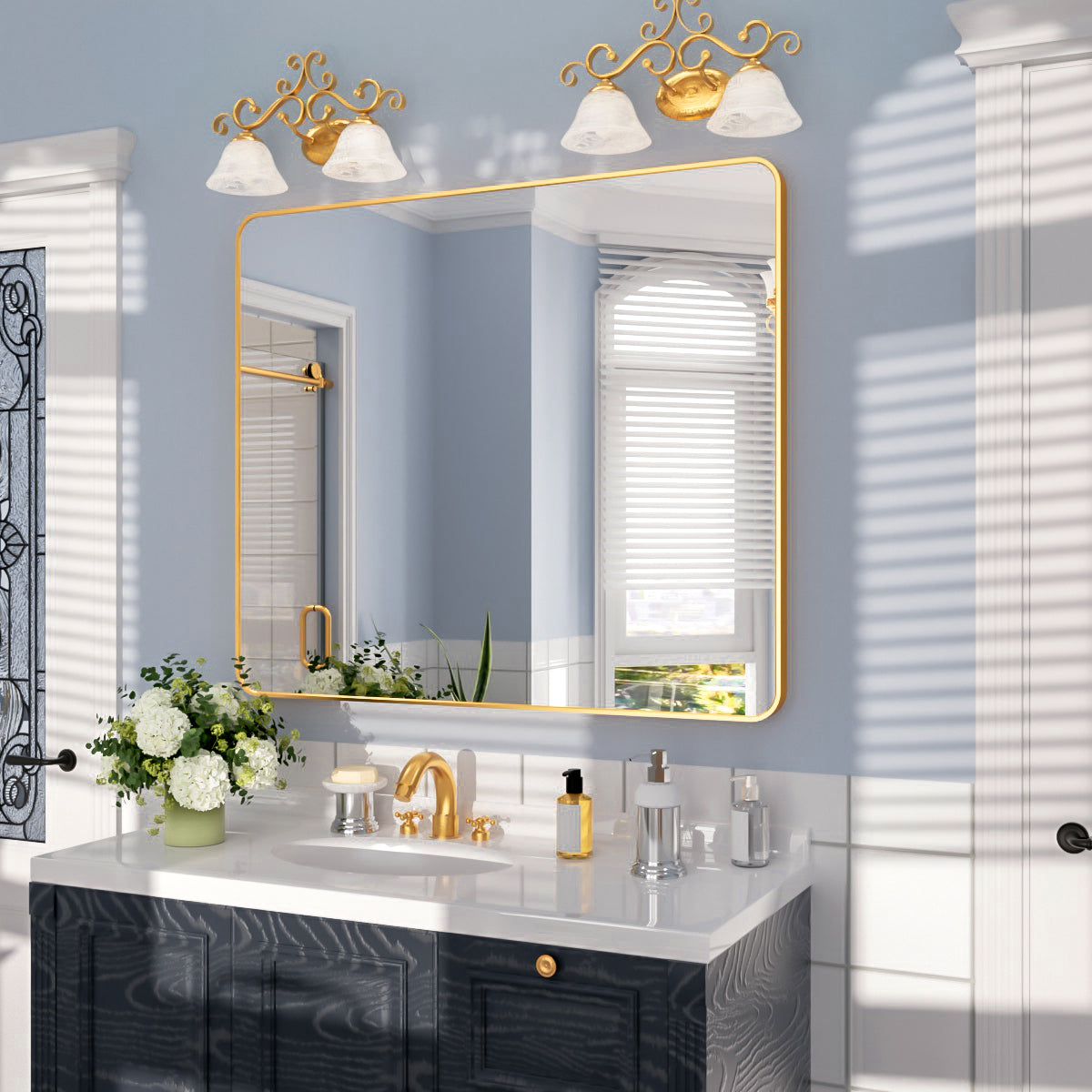 Nivorix NRSM Series Tempered Glass Brushed Nickel Rectangular Framed Wall Bathroom Vanity Mirror 2_81bbc92d-85fc-4e84-bb8d-f5ad1fe31c28