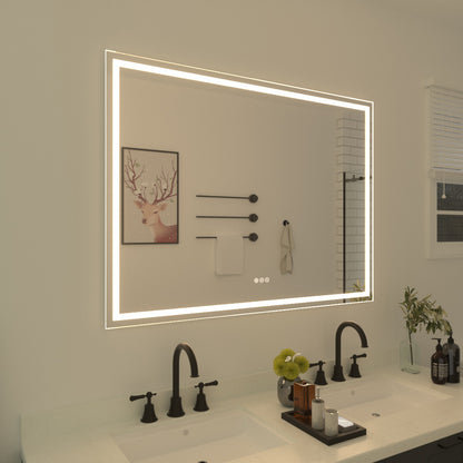 Niveal LMT Series Rectangular Frameless LED Wall Bathroom Vanity Mirror