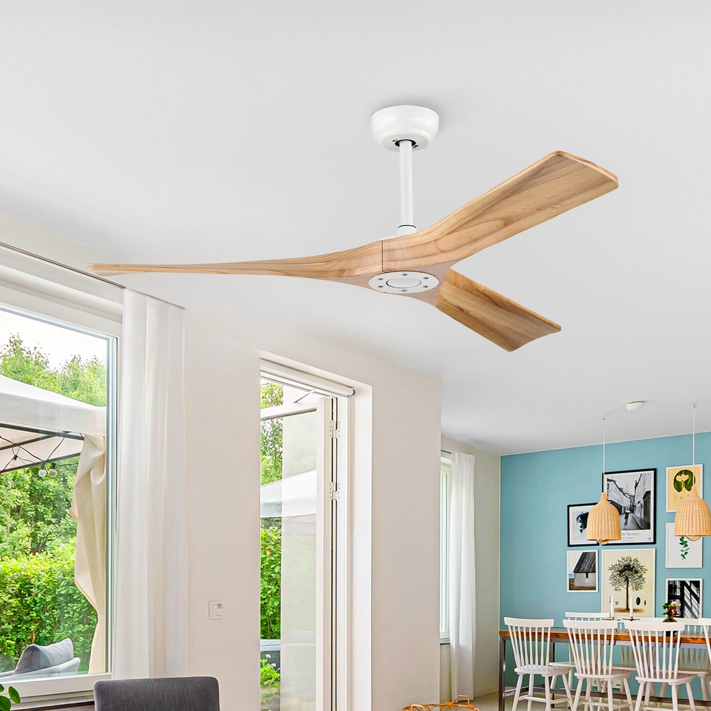 Taimei Orbis 52 in. Downrod Standard Ceiling Fan with Remote Included Reversible Solid Wood Blades 2_8679fd3b-2fff-410e-b487-ea9484731f50