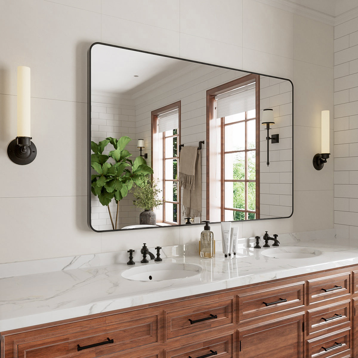 Niveal STRE Series Rectangular Framed Wall Bathroom Vanity Mirror 2_87412b4e-b733-4a09-8ae2-54ad331fb08c