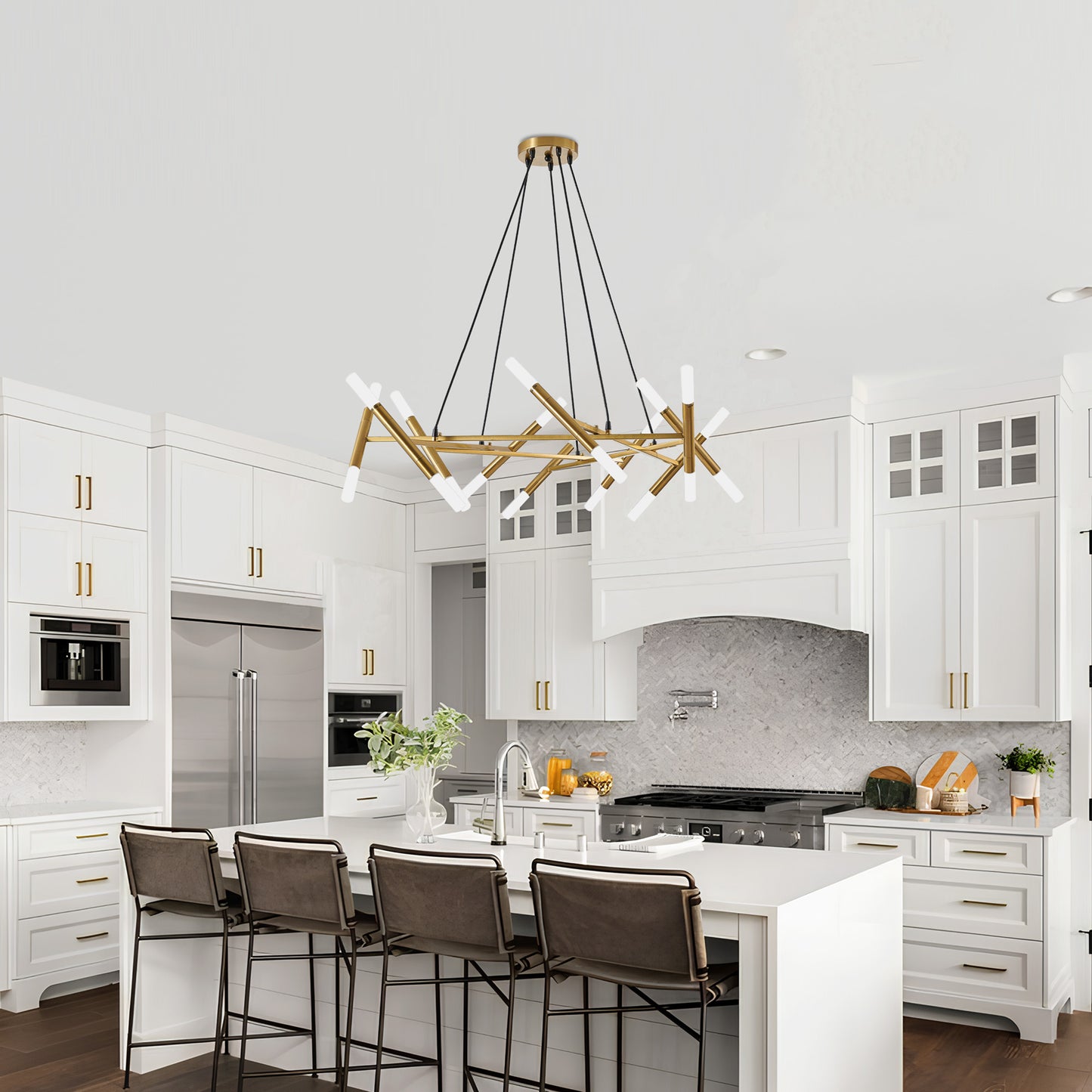 Taimei Cuprum 41 in. 20-Light Iron Modern Chandelier Fixture Branch Design