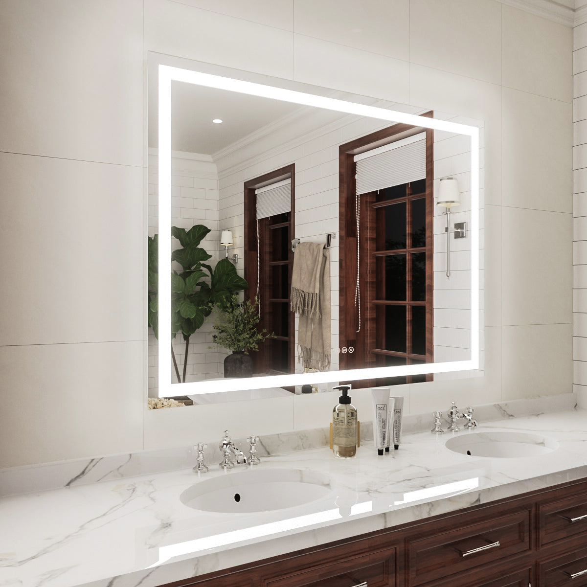 Niveal LMP Series Rectangular Frameless LED Wall Bathroom Vanity Mirror in Silver 2_916216d0-91f1-43a0-92b0-6760617438dc