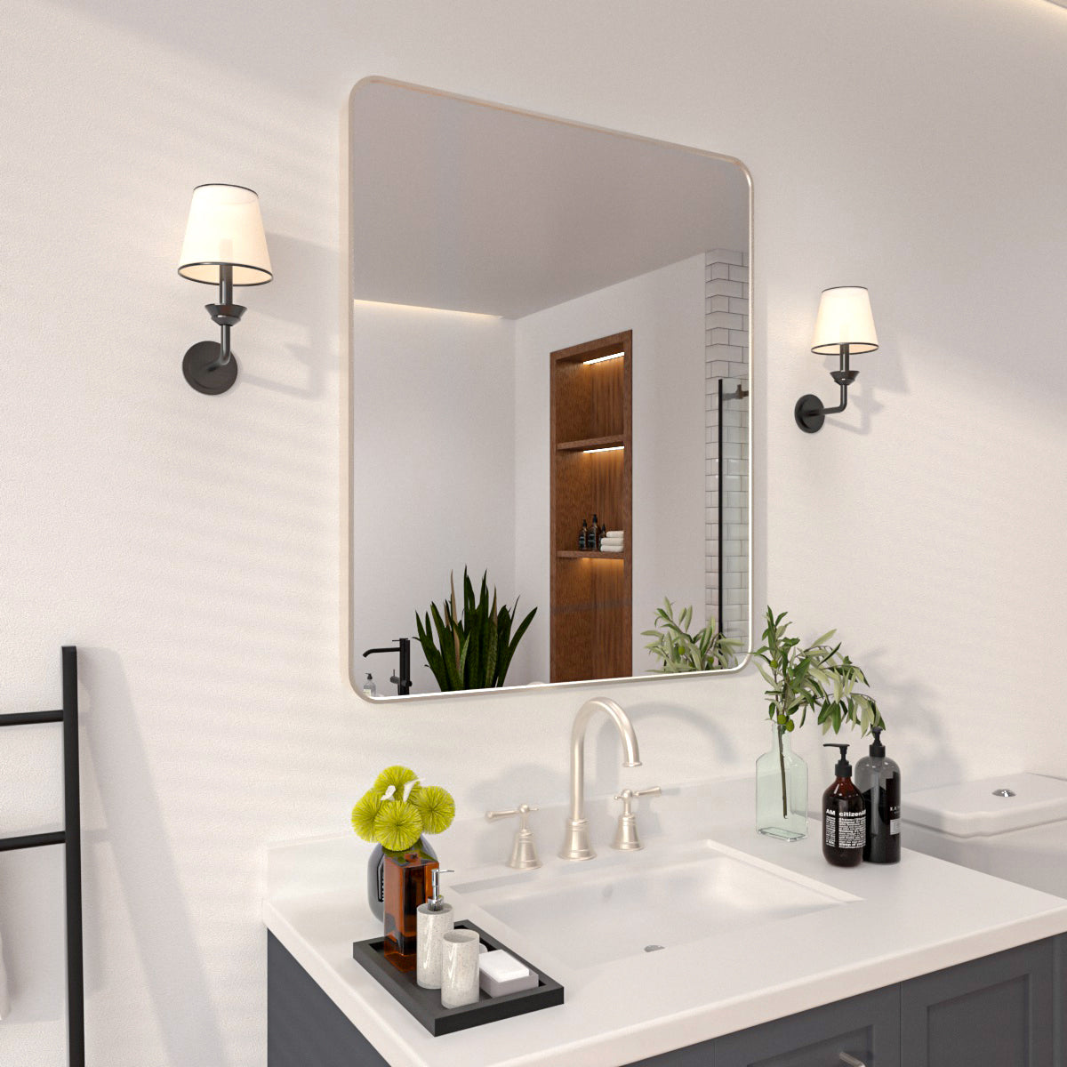 Niveal SM Series Rectangular Framed Wall Bathroom Vanity Mirror
