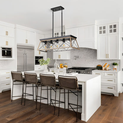 Taimei Vesper 16 in. 4-Light & Rustica 5-Light Farmhouse Industrial Chandelier Light 2_9f13cbfc-07d2-4290-86c3-a310634daf9e