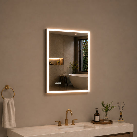 Haru Rectangular Frameless LED Wall Bathroom Vanity Mirror
