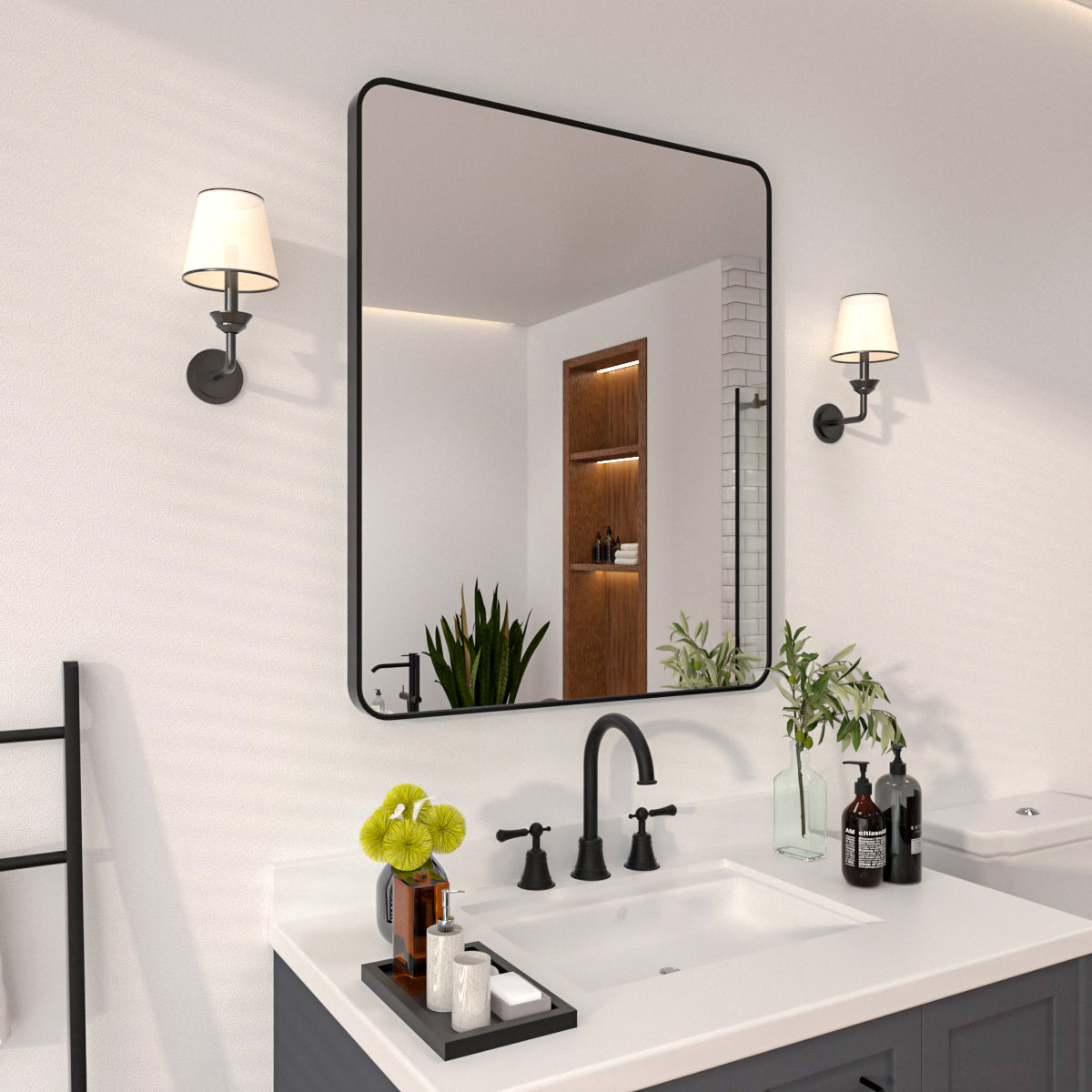 Niveal SM Series Rectangular Framed Wall Bathroom Vanity Mirror