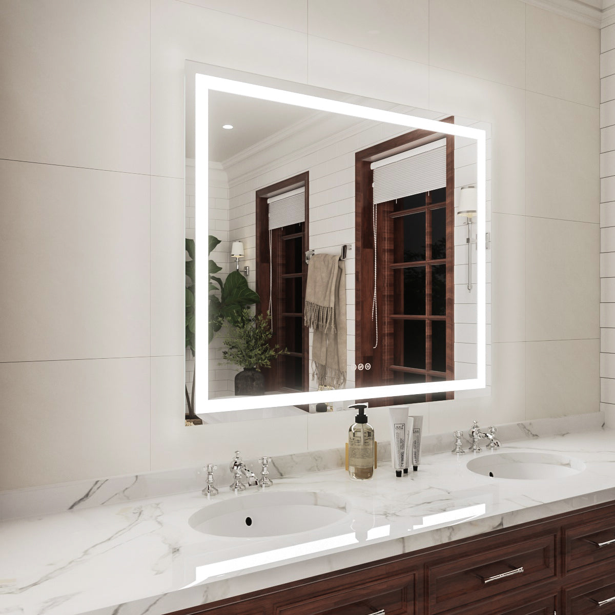 Niveal LMP Series Rectangular Frameless LED Wall Bathroom Vanity Mirror in Silver 2_aa258f51-3e52-4cb3-b41b-7b1dfe738328