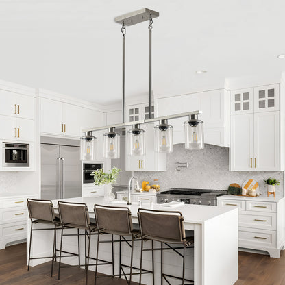 Taimei Aero 37 in. Industrial 5-Light Chandelier with Clear Glass Shades 2_b26c4e80-9035-419d-8737-0546afa49043