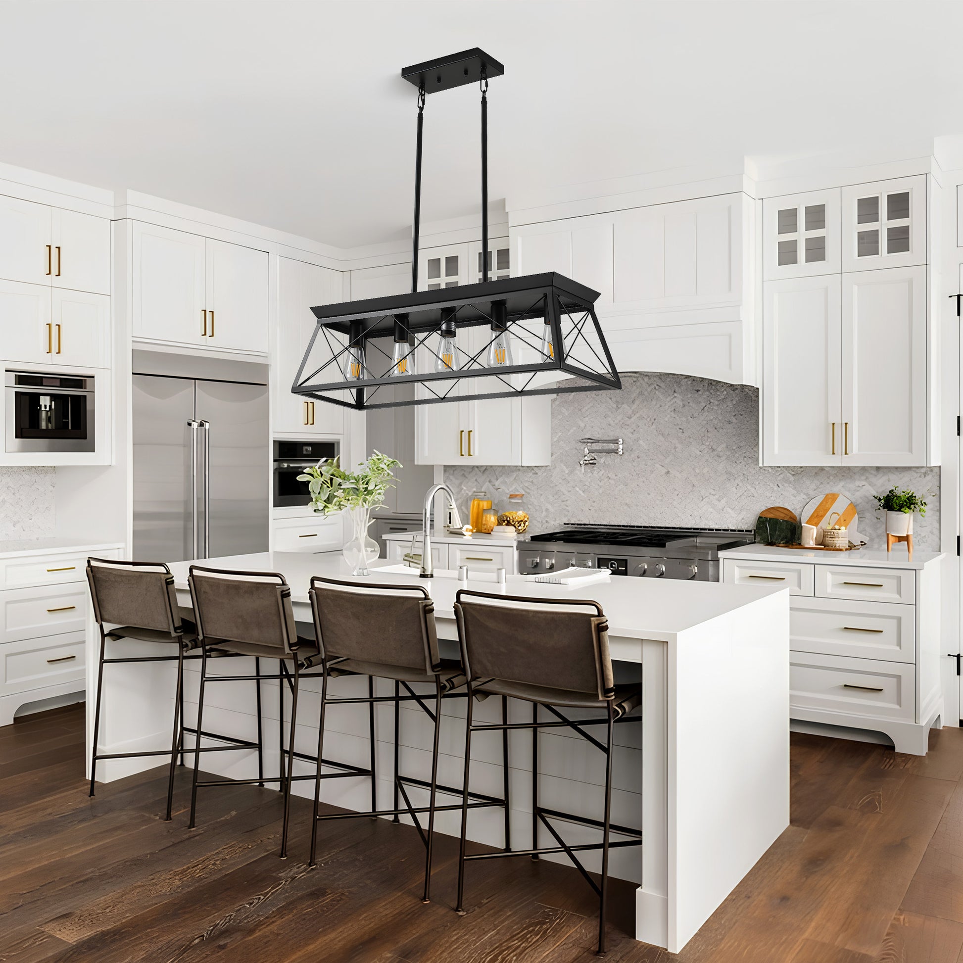 Taimei Vesper 16 in. 4-Light & Rustica 5-Light Farmhouse Industrial Chandelier Light 2_bcb0298a-c8b1-44ff-a1ac-3c9812eca44d