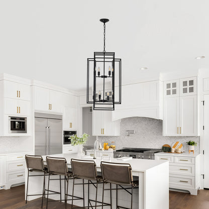 Taimei Astrale 18 in. Modern 8-Light Black Geometric Chandelier