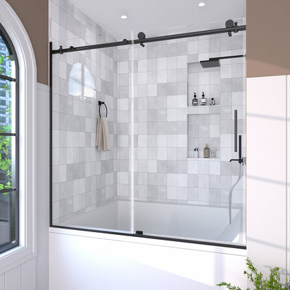 Brewo 60 in. W x 60 in. H Sliding Semi Frameless Tub Door with Clear Glass 2_bede123f-2f4e-4935-aec8-b452b2e3d915