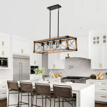 Taimei Solace 32 in. 5-Light Industrial Farmhouse Rectangle Pendant Light 2_c200196e-883c-4995-b9ab-1c38532b992f