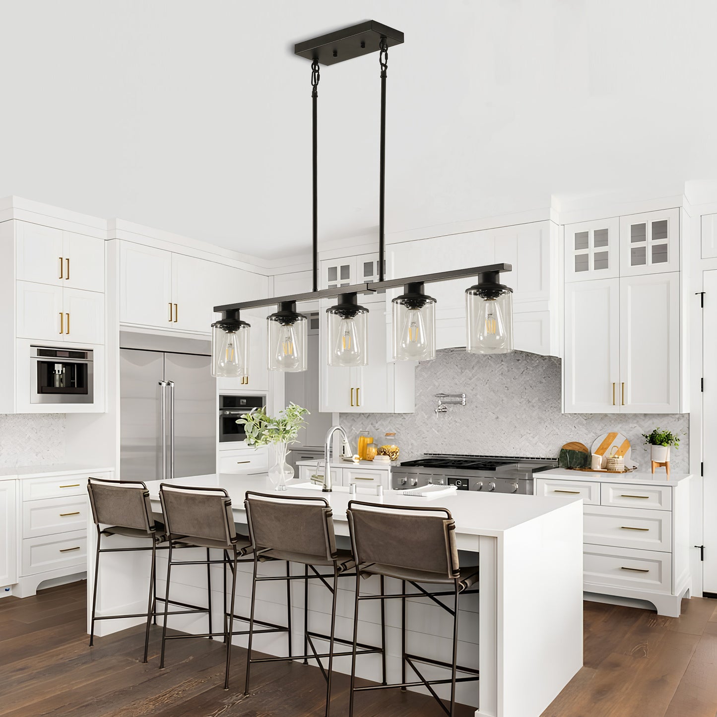 Taimei Aero 37 in. Industrial 5-Light Chandelier with Clear Glass Shades 2_cc0a43fa-ed4f-470a-b91d-73f83a03313b