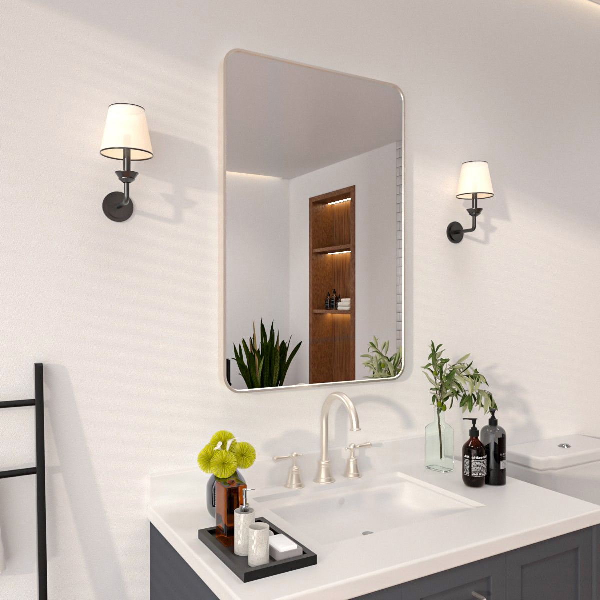 Niveal SM Series Rectangular Framed Wall Bathroom Vanity Mirror