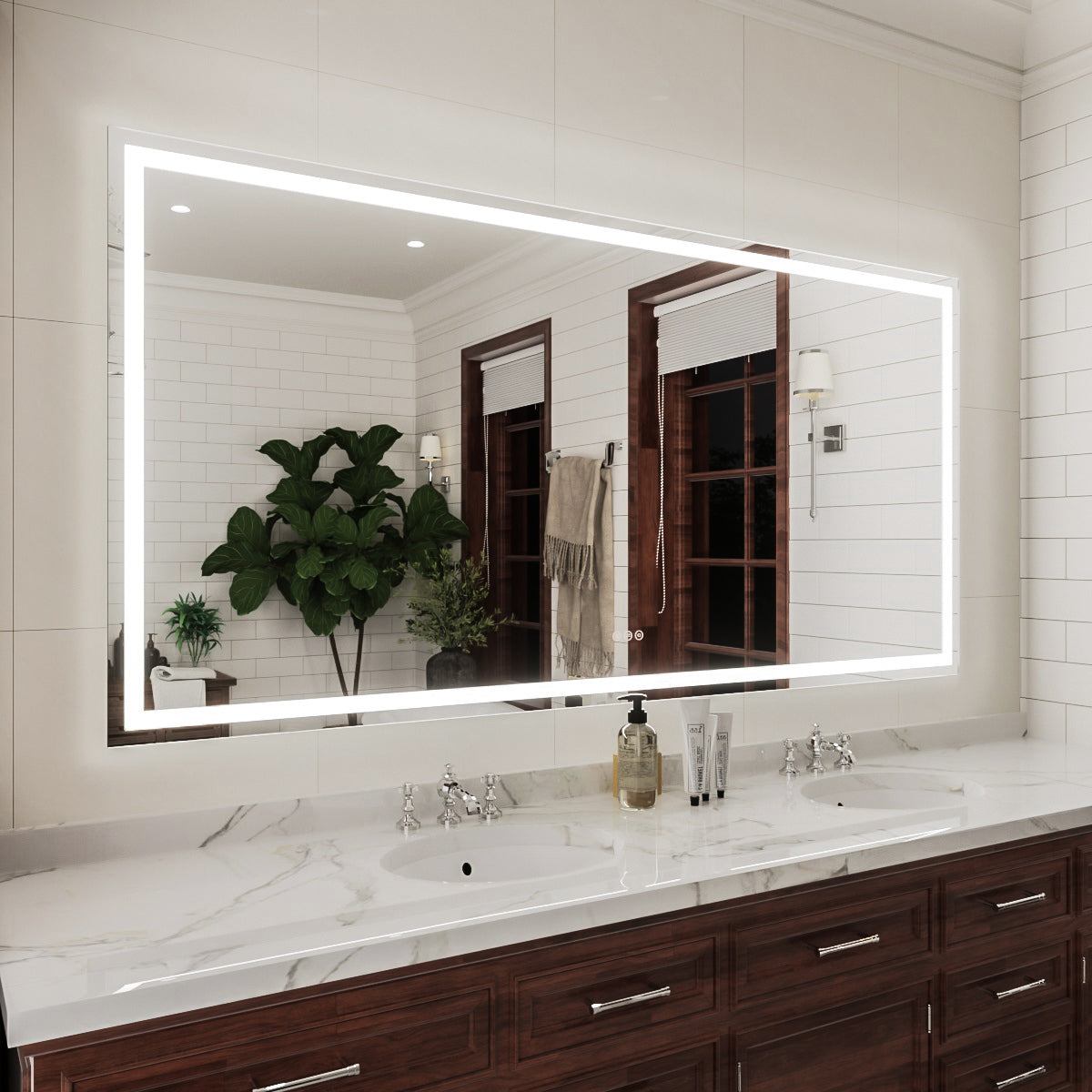 Niveal LMV Series Rectangular Frameless LED Wall Bathroom Vanity Mirror in Silver 2_d85ad38e-cb5f-47a4-a1f1-5d408818c53c