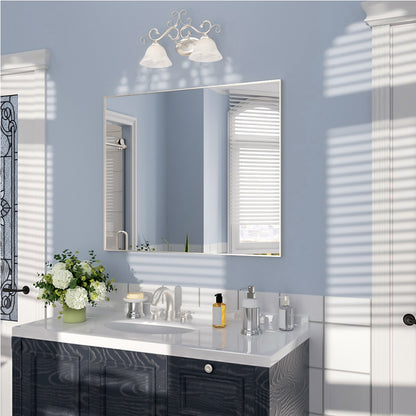Nivorix NRZL Series Rectangular Framed Wall Bathroom Vanity Mirror in Brushed Nickel 2_da3a42b0-ec34-491a-aafe-23514e42ca50