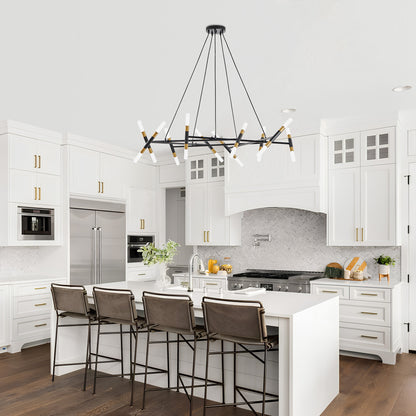 Taimei Cuprum 41 in. 20-Light Iron Modern Chandelier Fixture Branch Design