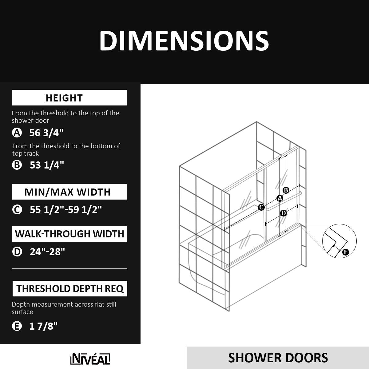 Niveal Alvin 59 in. W x 56 in. H Sliding Framed Tub Door 2_df180daf-1de9-4118-b3ce-4b3c26cf378e