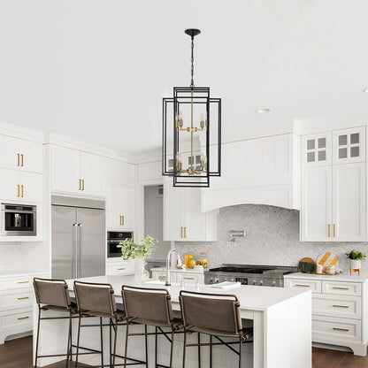 Taimei Astrale 18 in. Modern 8-Light Black Geometric Chandelier