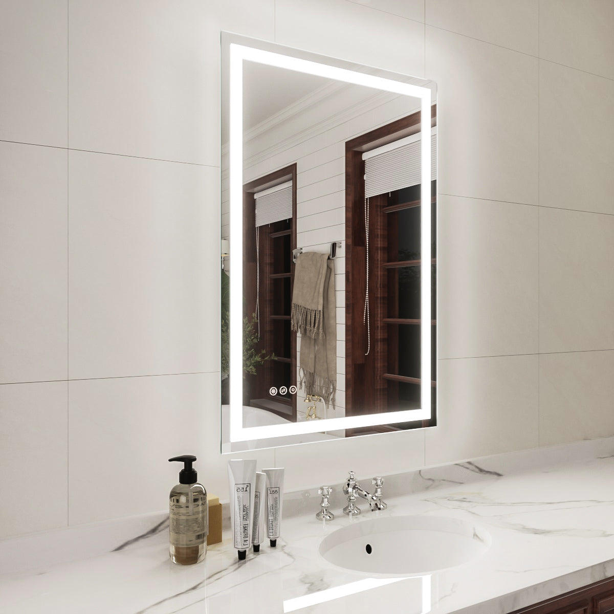 Niveal LMV Series Rectangular Frameless LED Wall Bathroom Vanity Mirror in Silver 2_e3a2ae88-55d6-4db9-afda-aa1691b2a5fd