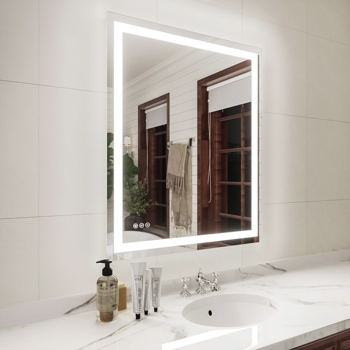 Niveal LMP Series Rectangular Frameless LED Wall Bathroom Vanity Mirror in Silver 2_ec281228-7c13-4e86-ad1d-744ddc558c1c