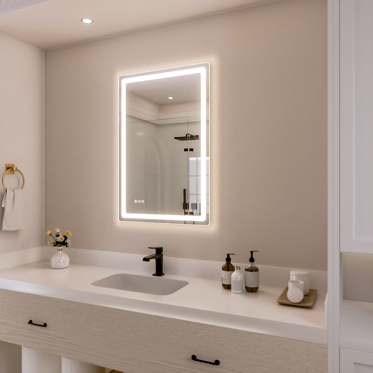 Nivorix NRMU Series Rectangular Frameless LED Wall Bathroom Vanity Mirror with Sleek Silver Finish 2_ec7c7832-ca36-4fc4-99be-12be999a9680