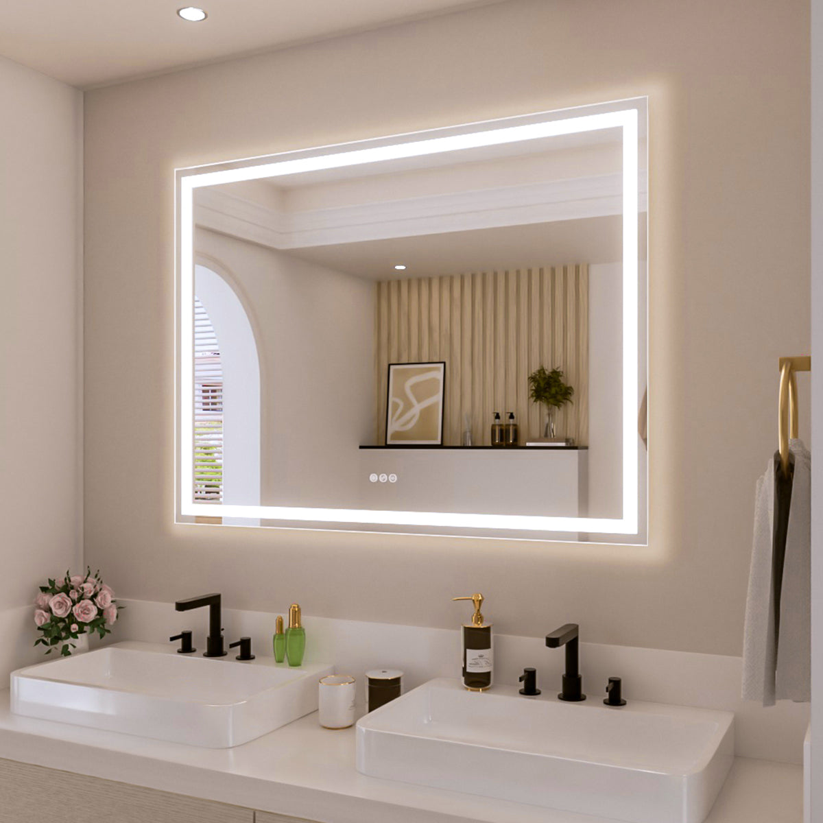 Nivorix NRMV Series Rectangular Frameless LED Wall Bathroom Vanity Mirror with Sleek Silver Finish 2_f16da93b-34bc-46a2-9c1a-d1f1f2fcd9fe
