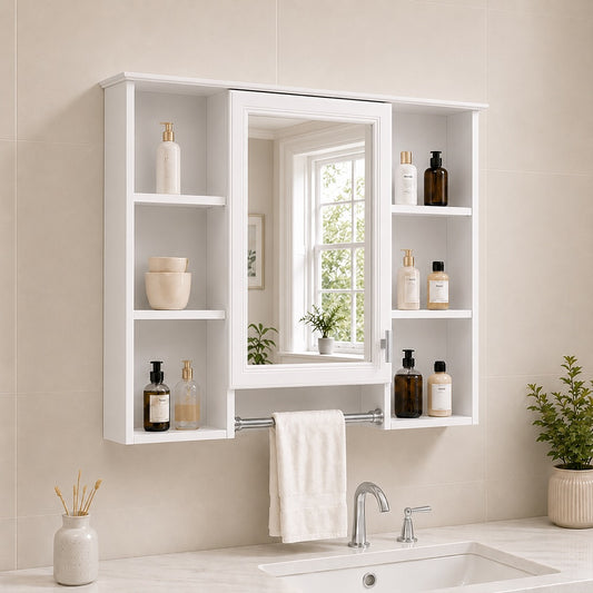 Eclat 41 in. W x 28.7 in. H Rectangular MDF Modern Wall Mounted Bathroom Medicine Cabinet with Mirror