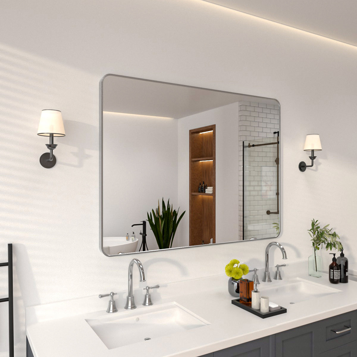 Niveal SM Series Rectangular Framed Wall Bathroom Vanity Mirror