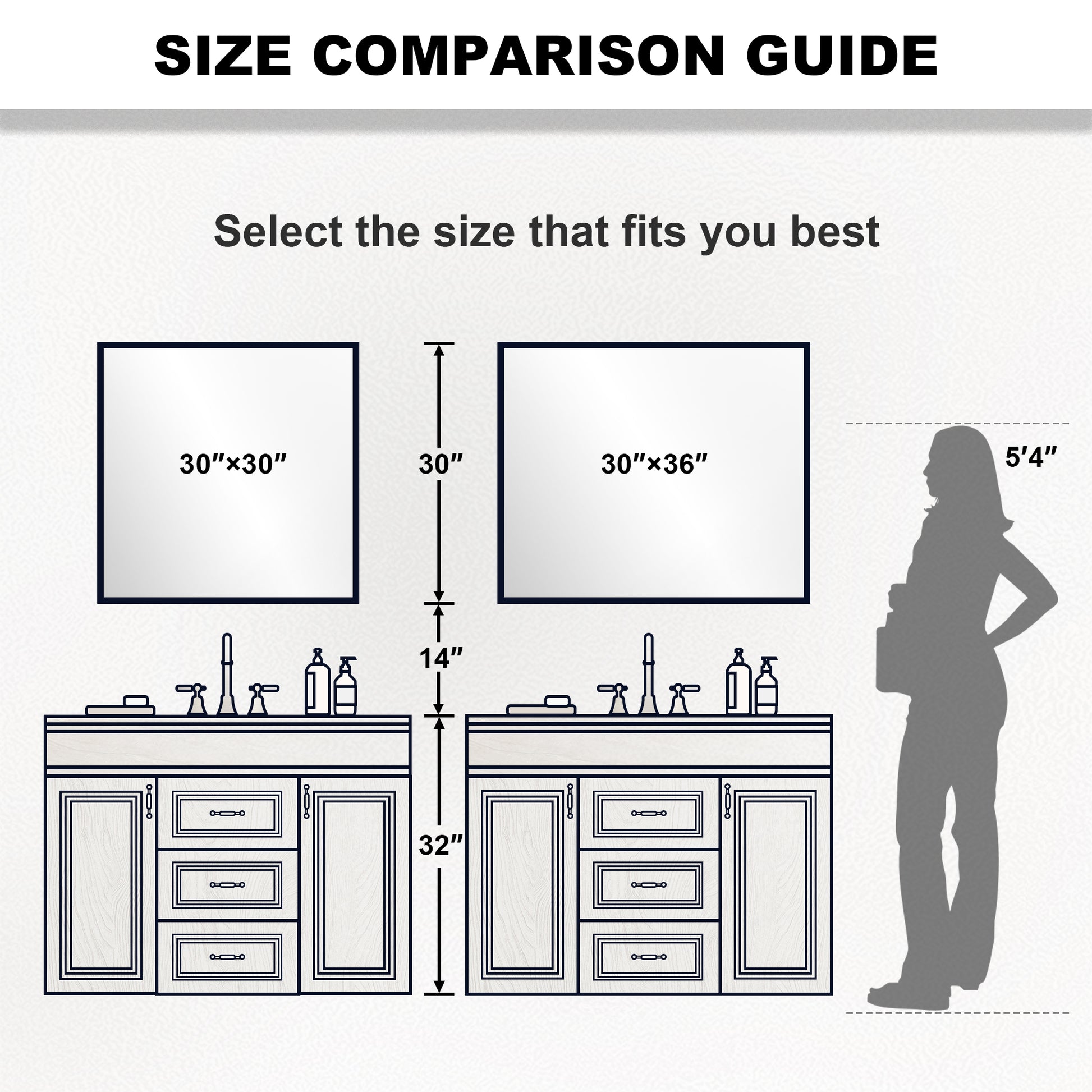 Nova 30 in. W x 30 in. H Rectangular Framed Wall Bathroom Vanity Mirror 3030BN-4_b7be77ad-c14f-4278-8670-6335d582b59b