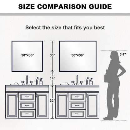 Nova 30 in. W x 30 in. H Rectangular Framed Wall Bathroom Vanity Mirror 3030BN-4_b7be77ad-c14f-4278-8670-6335d582b59b