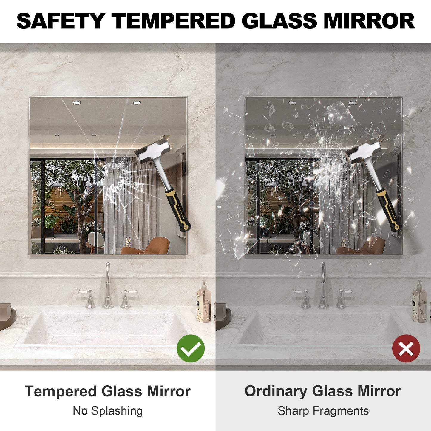 Nova 30 in. W x 30 in. H Rectangular Framed Wall Bathroom Vanity Mirror 3030BN-5_74ba06c0-90b2-448d-8c08-721b19bbc5db