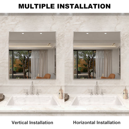 Nova 30 in. W x 30 in. H Rectangular Framed Wall Bathroom Vanity Mirror 3030BN-8_3494a346-69d6-4889-8b46-9ec65cb5bdb5