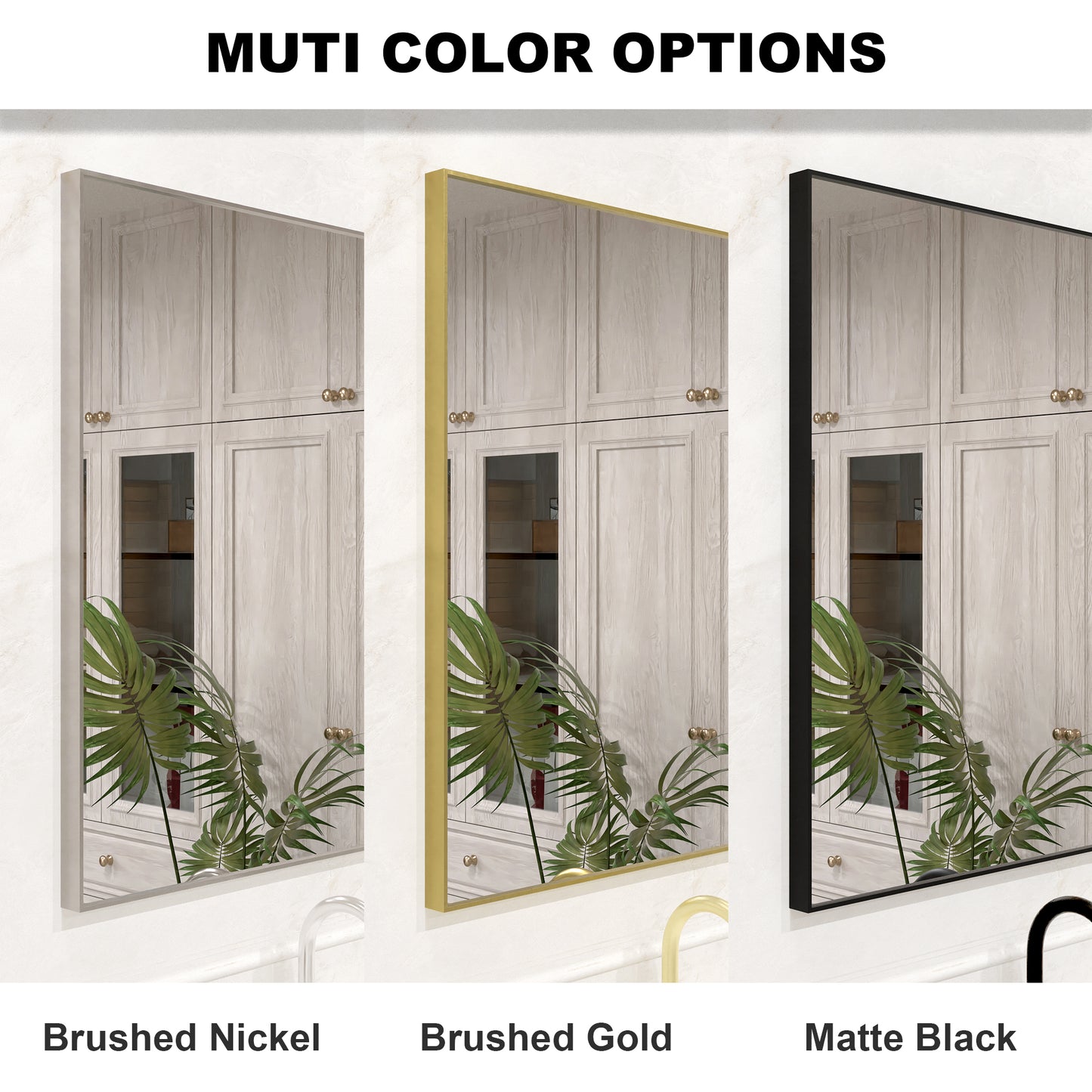Nova 30 in. W x 30 in. H Rectangular Framed Wall Bathroom Vanity Mirror 3030BN-9_cc8c47fe-0448-452c-a2df-2846c03f2638