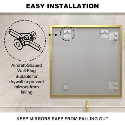 Nova 30 in. W x 30 in. H Rectangular Framed Wall Bathroom Vanity Mirror 3030GD-11_15594c00-78e8-47c3-8cf4-249ed9caa9a3