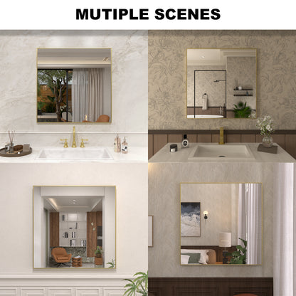 Nova 30 in. W x 30 in. H Rectangular Framed Wall Bathroom Vanity Mirror 3030GD-13_1de0c390-a54c-46d7-9482-547fcd56996c